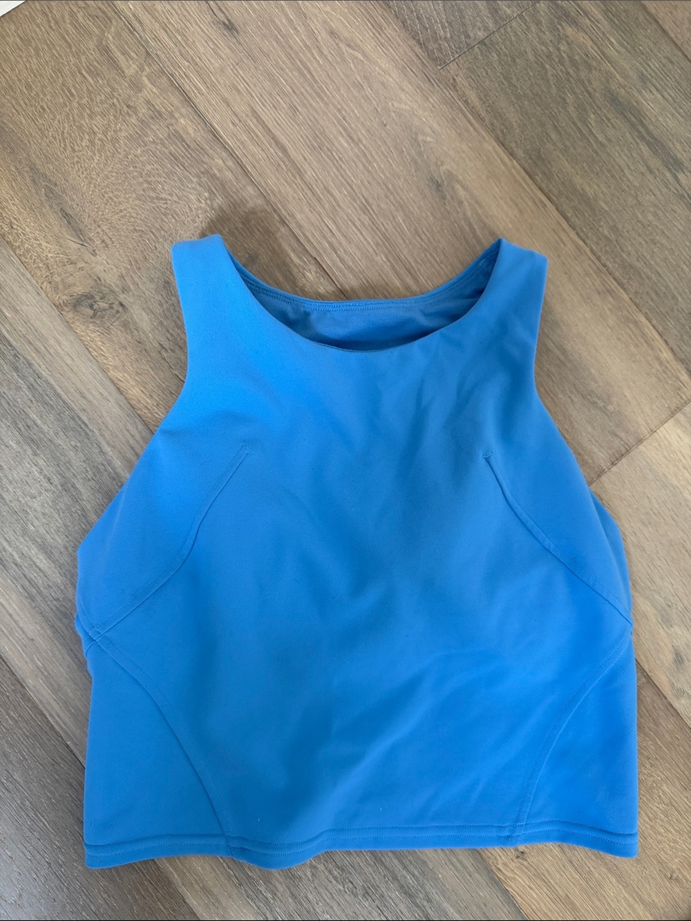 Lululemon High Neck Longline Sports Bra Tank Blue Small Like New